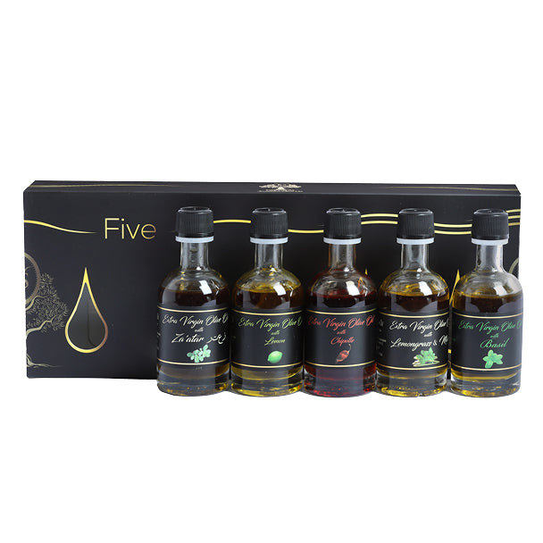 מארז שמני זית FIVE מבית JERUSALEM OLIVE OIL